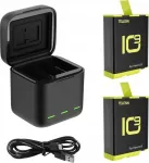 Three-channel Charger for GoPro Hero 9 / Hero 10 + 2 batteries