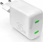MiniPro GaN 35 W 2xUSB-C valge