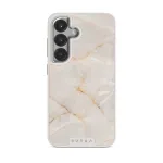 Vanilla Sand - Marble Samsung Galaxy S25 Plus Case, Elite Light (Magnetic) / Silver