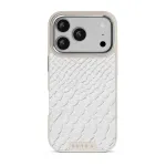 Glacial Desert - White Snakeskin iPhone 17 Pro Case, Elite Light (MagSafe) / Silver