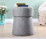 Pouf Hanah koduoad, helehall, 40 x 50 x 40
