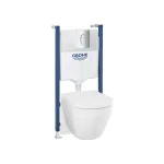 Grohe Solido &ndash; paigalduskomplekt, Euro Ceramic WC-pott, SoftClose-kate ja Arena Cosmopolitan loputusnupp, Triple Vortex, kroomitud 102517SH00