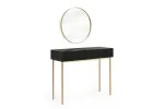 Dressing Table Nicole - Black Mat / Golden Legs + Mirror Nicole 60 - Gold