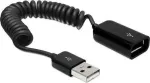 "Delock USB 2.0-A pistiku/pistikupesa spiraalne pikenduskaabel"