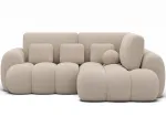 Cozion Corner Sofa Bed with Storage, Beige Velvet, Right-Hand Facing, Modern, Beige