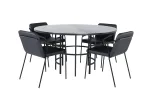 Copenhagen - Dining Table round - Black / Black+Tvist Chair - Black / Black PU_4