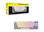 CORSAIR CLIPPER PRO MINI 60 Hall Effect Gaming Keyboard, Backlit RGB LED, CORSAIR MGX Core, White , PBT DS Keycaps
