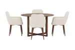 Durango Round Table &Oslash;120x75 Walnut 3D + Tomorrow Chair 2-pack Mocca/Beige _4