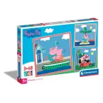&bdquo;Clementoni&ldquo; pusle, 3x48 t&uuml;kki, ruudukujuline, &bdquo;Peppa Pig&ldquo;. &bdquo;Peppa Pig&ldquo; 25293