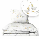 Cover set -  2 pcs - 135x100, 40x60 - GEESE with GREEN LEAF