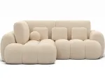 Cozion Corner Sofa Bed with Storage, Beige Chenille, Left-Hand Facing, Modern, Beige