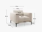 Armchair, "Lazio", 1 Seat, 87x85x85 Made in Europe