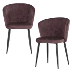 LUSE DINING CHAIR VELVET PURPLE - SET OF 2 [fsc]
