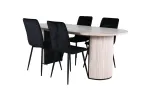 Bianca Oval Dining Table - White Wash / Black Veneer+Windu Lyx Chair - Black / Black Velvet_4