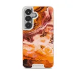 Pumpkin Spice - Orange Samsung Galaxy S25 Case, Elite Light (Magnetic) / Silver