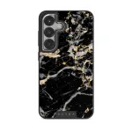 Make A Wish - Gold Marble Samsung Galaxy S25 Case, Elite Dark (Magnetic) / Silver
