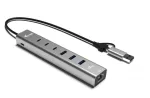 USB-C/USB-A metallist jaotur, 6 porti: 3xUSB-C/3xUSB-A