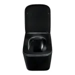 Hung riputatav WC-pott aeglaselt sulguva kaanega, 50 cm, must