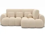 Cozion Corner Sofa Bed with Storage, Beige Chenille, Right-Hand Facing, Modern, Beige