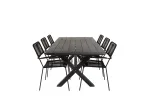 Rives Dining Table 200*100cm - Black Acacia+Lindos Armchair - Black Alu / Black Rope_6