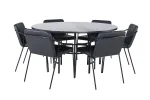 Copenhagen - Dining Table round - Black / Black+Tvist Chair - Black / Black PU_6