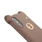 "Flexible Silicone Back Cover Case Apple iPhone XS Max" Brown Bear