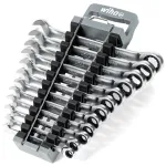 Ring ratchet wrench set, 12 pieces, wrench sizes 8 - 19 mm