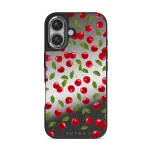 Afternoon Treat - Cherry iPhone 16 Case, Elite Mirror Dark (MagSafe) / Silver