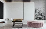 Pouf Lara, roosa, kangas Mat Velvet 63, Matt Velvet 63 Pasy 2