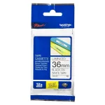 Brother TZe-261 kleeplint, 36 mm x 8 m, must valgel taustal