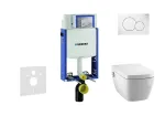 Geberit Kombifix &ndash; riputatava tualeti paigalduskomplekt koos SIGMA01 nupuga, Alpine White + Tece One &ndash; tualett kaanega, raamita, koos SoftClose 110.302.00.5 NT1