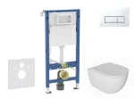 Geberit Duofix paigaldusmooduli komplekt, WC Oudee pehme sulgemisega kaanega ja Delta50 loputusnupuga, Alpi valge SANI11CA3137B
