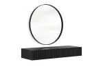 Wall Mounted Dressing Table Nicole - Black / Black Mat + Mirror Nicole 80 - Black