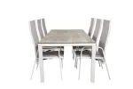 Llama Dining Table 205*100 - White Alu / Grey HPL+Copacabana Recliner Chair (stackable) - White Alu / Grey Textilene_6