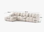 Velvet Modular Right Corner Sofa, "Bellis", 4 Seats, 282x155x70 Made in Europe