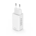 &bdquo;Mini&ldquo; 38 W, GAN PD/QC 3.0 (1 USB-C, 1 USB-A), valge