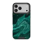 Emerald Pool - Elegant iPhone 17 Pro Max Case, Elite Dark (MagSafe) / Silver