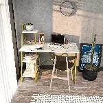 &Otilde;ppelaud, Hanah Home, valge Kuld, 120 x 120 x 60, cm