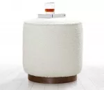 Pouf Hanah Home Hellin, valge, 42 x 43 x 42