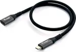 "Varustuskaabel USB-C 3.2 -> C Verl. St/Bu 0.50m 5A 4K/60Hz sw"