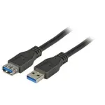 "EFB USB 3.0 pikenduskaabel A-A, St-Bu, 1,8 m, must, Premium".