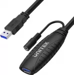 &bdquo;Unitek&ldquo; USB-A &ndash; USB-A kaabel, 15 m, must (Y-3003C)
