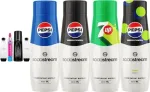 &bdquo;Sodastream Terra&ldquo; gaseerija + 2 pudelit + gaas, mustad + &bdquo;Pepsi&ldquo;, &bdquo;Pepsi Zero&ldquo;, &bdquo;Pepsi Lime&ldquo;, &bdquo;7Up&ldquo; siirup