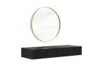 Wall Mounted Dressing Table Nicole - Black / Black Mat + Mirror Nicole 60 - Gold