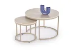 PAOLA set of 2 c. tables, travertine / cashmere