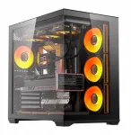 &bdquo;Darkflash C280&ldquo; korpus, must + 7 ventilaatorit