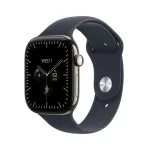Nutikell Apple Watch Series 12 GPS + Cellular 42mm Natural Titanium Case with Navy Blue Sport Band - M/L MJGG4ET/A