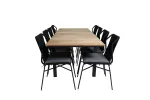 Mexico Table 160/240*90 - Black/Teak+Julian Dining Chair - Black Steel / Black Rope (stackable)_8