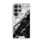 Fatal Contradiction - Black & White Marble Samsung Galaxy S25 Ultra Case, Elite Light (Magnetic) / Silver
