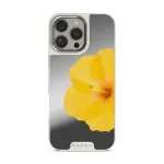 Hibiscus - iPhone 16 Pro Case, Elite Mirror Light (MagSafe) / Silver